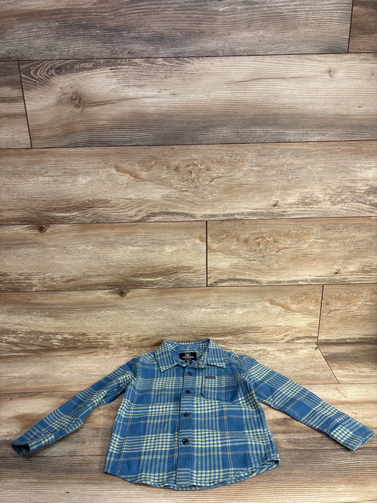 Volcom Long Sleeve Plaid Shirt Blue sz 3T