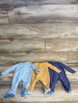 Cloud Island 3pk Sleeper Set Light Blue sz 3-6m