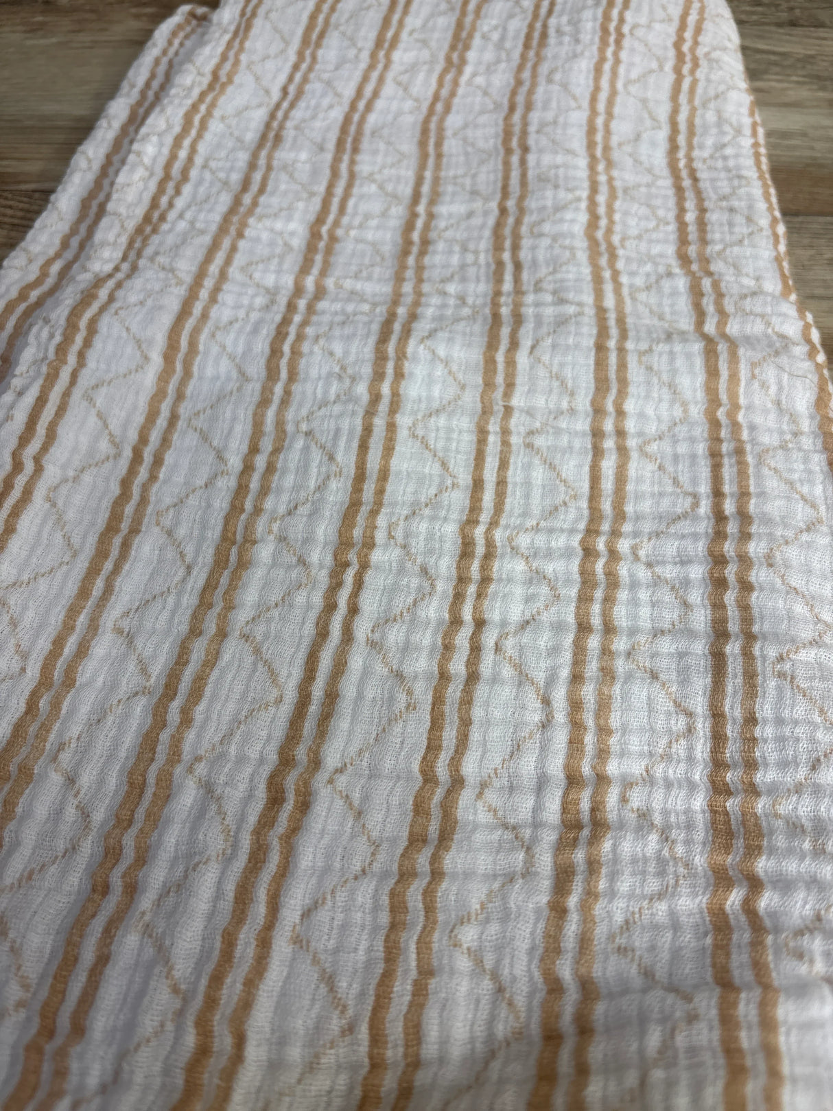 aden + anais Muslin Swaddle Blanket, Striped White/Tan