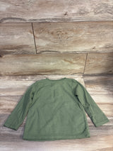 Cat & Jack Waffle Knit Henley Shirt Green sz 3T