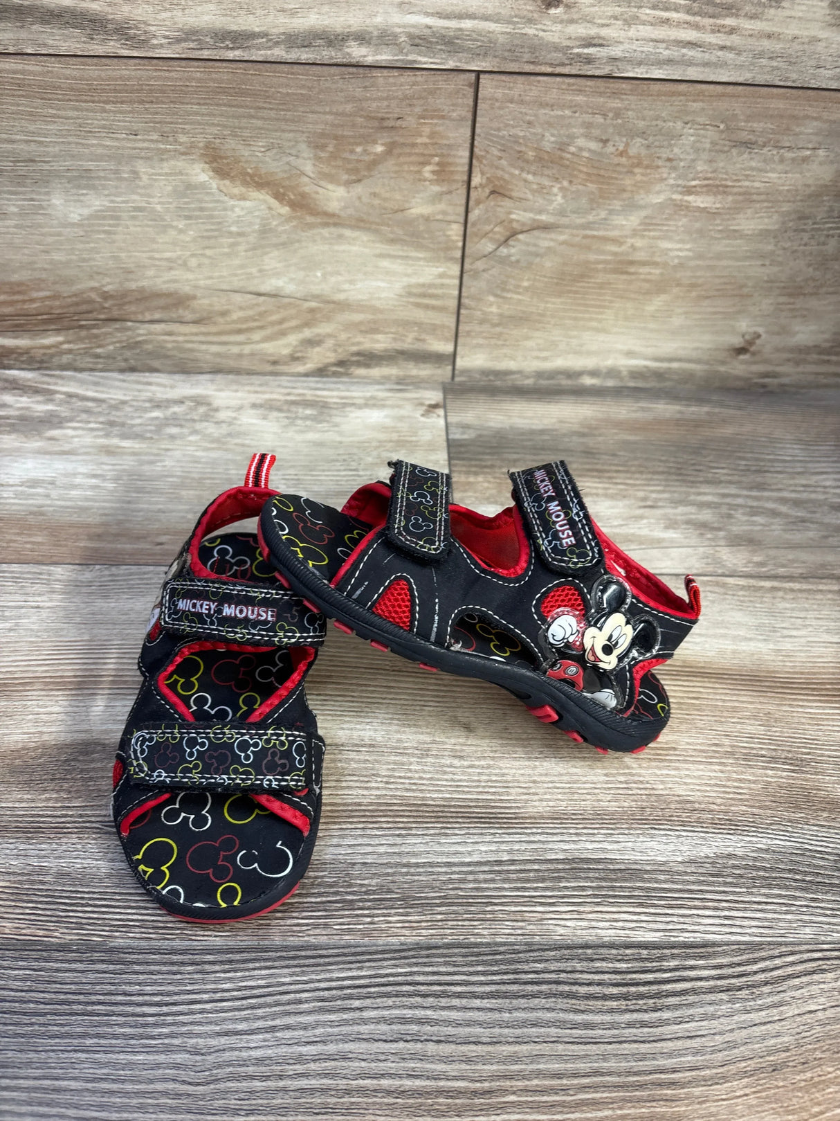 Disney Mickey Mouse Double Strap Sandals Black sz 10c