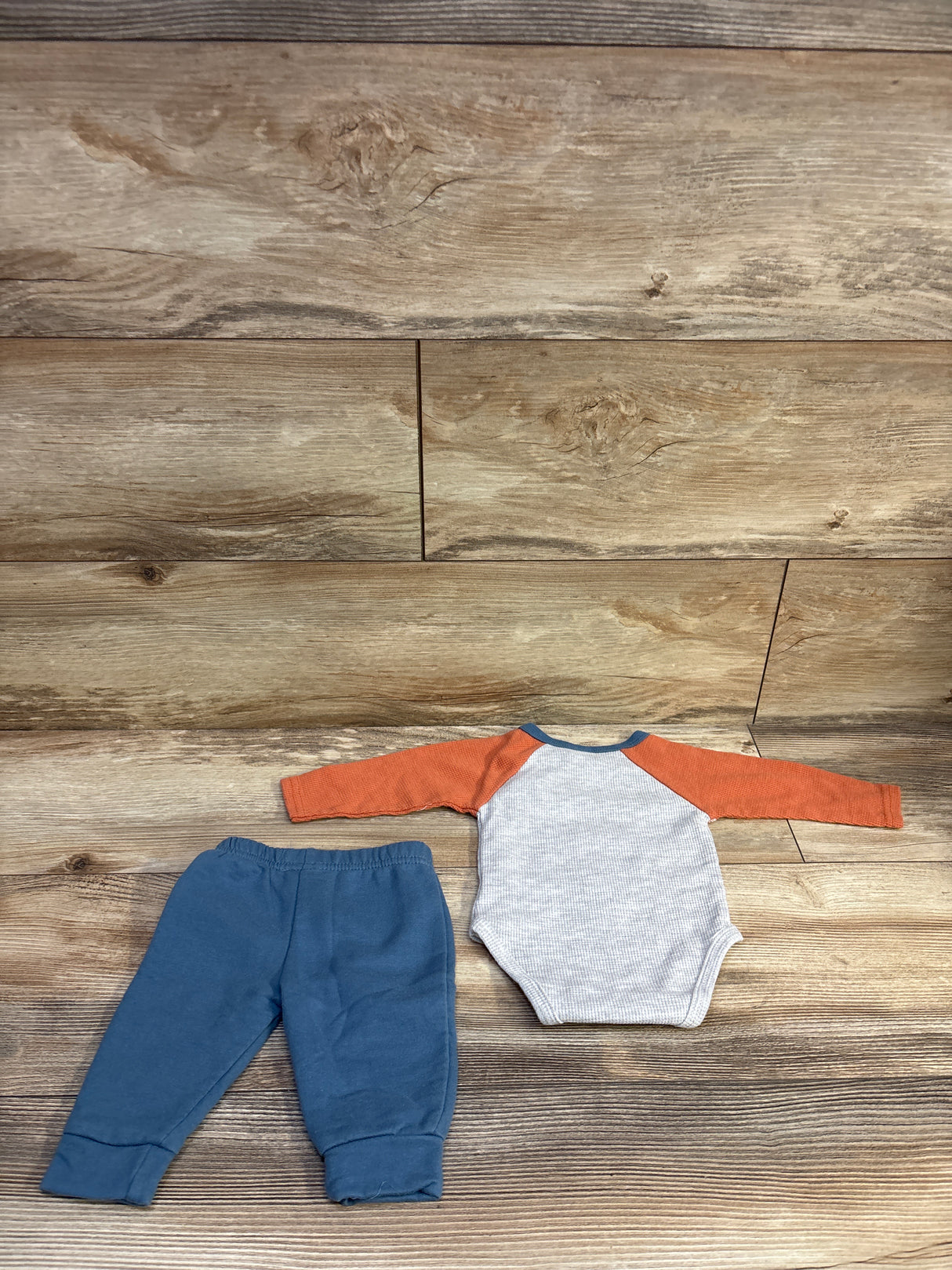 Disney Baby 2pc Mickey Mouse Waffle Bodysuit & Pants Set Grey sz 0/3m
