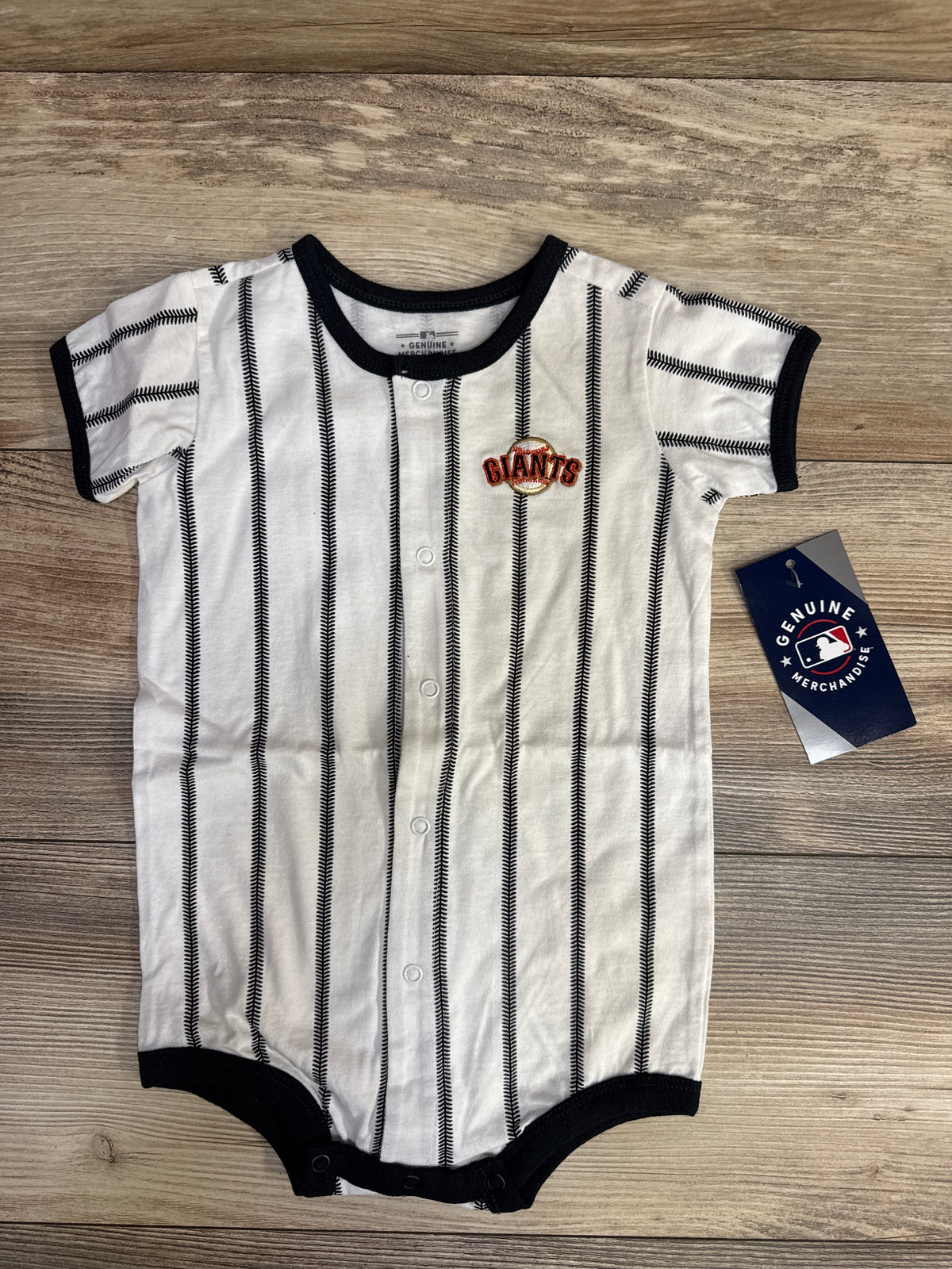 NEW MLB San Francisco Giants Pinstripe Power Hitter Romper sz 18m