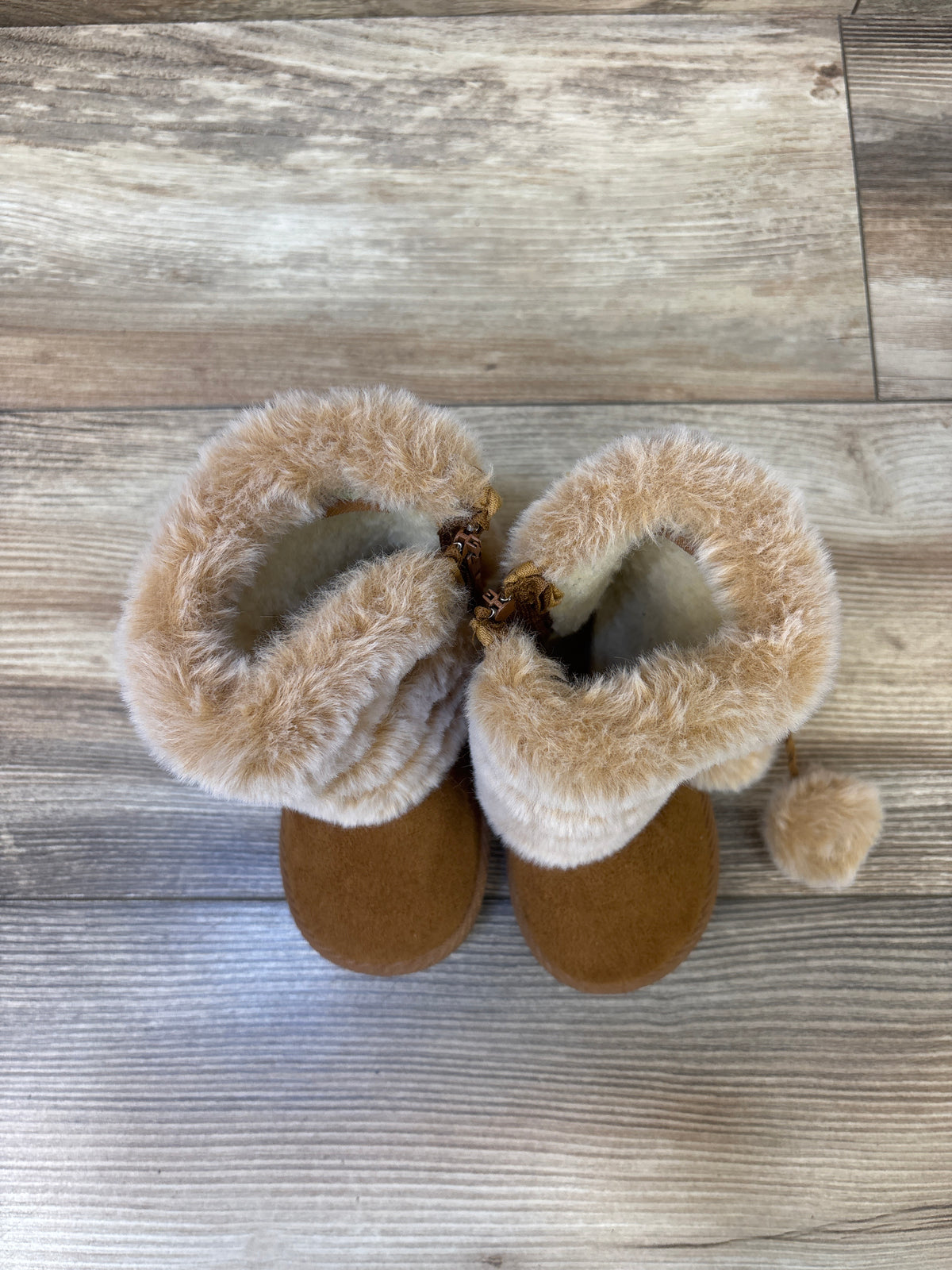 First Steps Faux Fur Boots Chestnut sz 5c