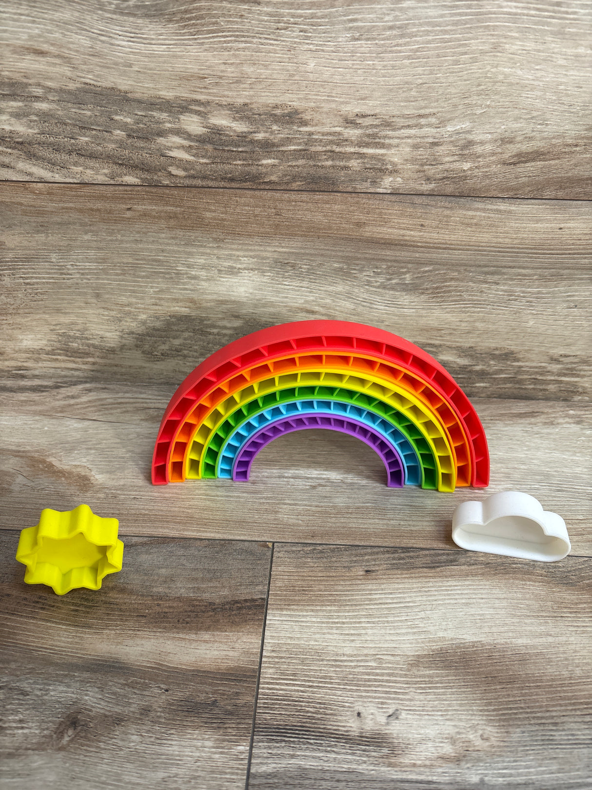 Silicone Rainbow Stacker w/ Cloud & Rainbow