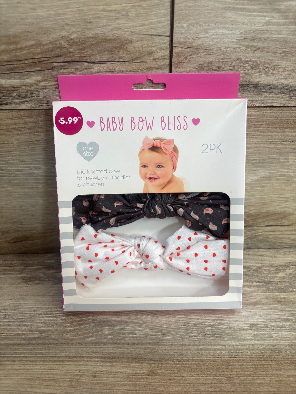 NEW Baby Bow Bliss Knotted Bows 2pk One Size