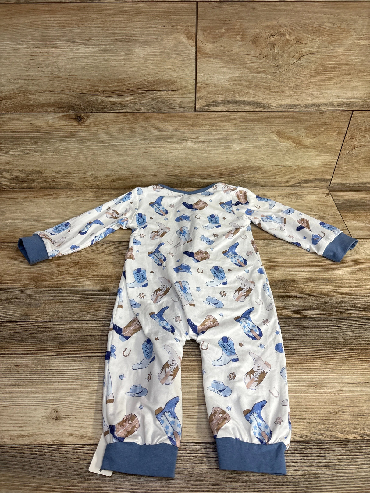 Western Print Sleeper White 12-18m
