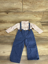 Just One You 3pc Plaid Suspender Set White sz 18m