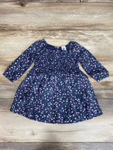 Oshkosh Floral Smocked Dress Grey sz 9m