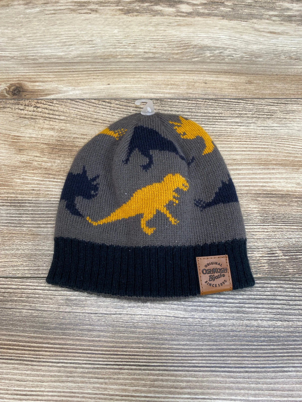 OshKosh Kid Reversible Dinosaur Beanie Grey sz 12-24m