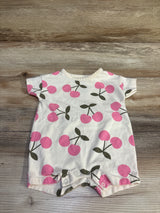 Cat & Jack Cherry Print Shortie Romper Ivory sz 0-3m