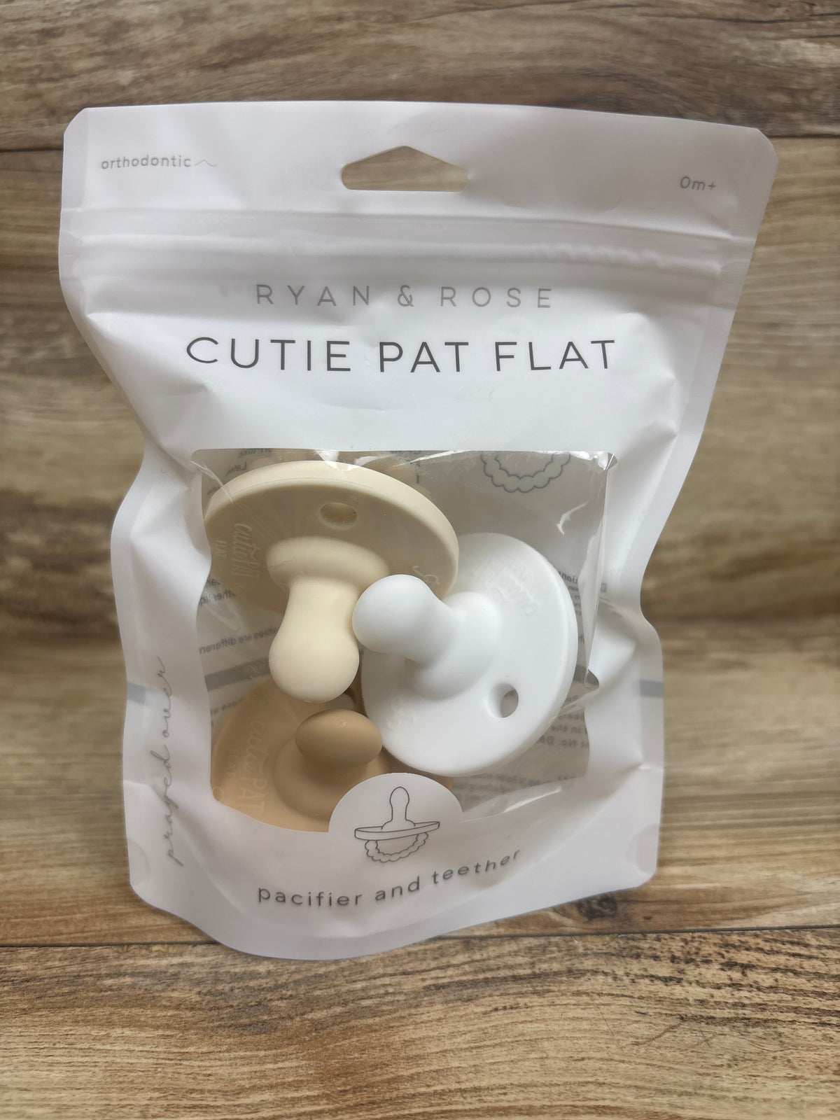 NEW Ryan & Rose 3pk Cutie PAT Flat Pacifier and Teethers