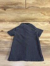 Distortion Striped Button-Up Shirt Navy sz 3T