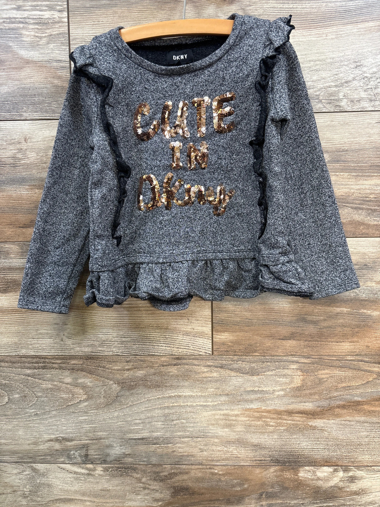 DKNY Cute In Dkny Peplum Sweatshirt Grey sz 5T
