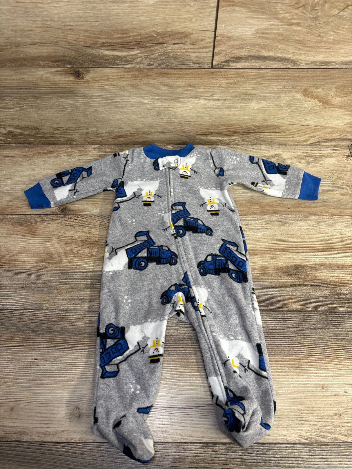 Carter's Truck & Snowman Print Blanket Sleeper Grey sz 6m