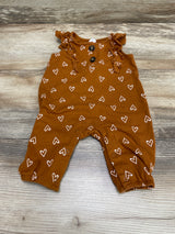 PL Baby Heart Print Ruffle Romper Brown sz 3m