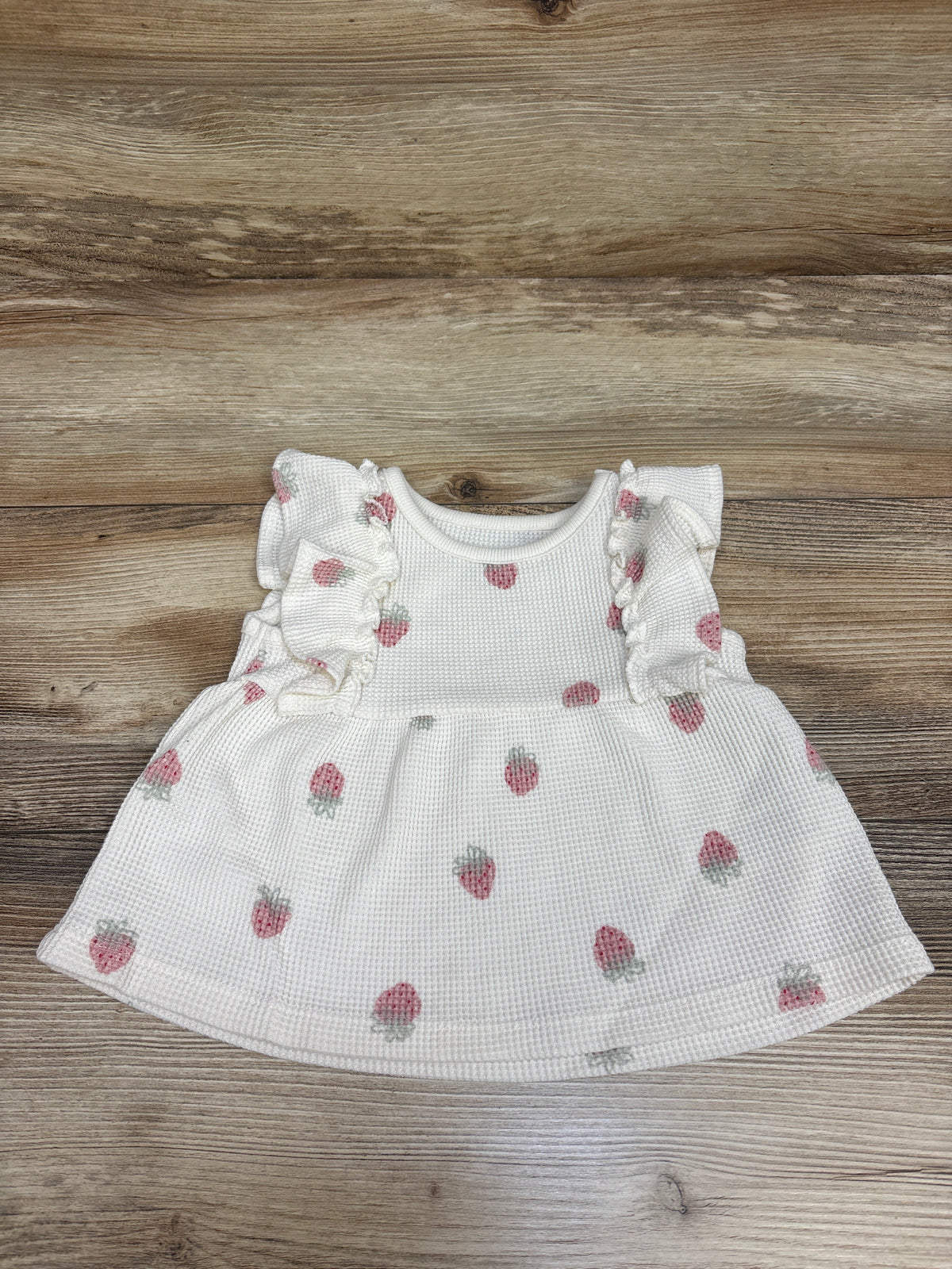 Carter's Strawberry Waffle Knit Shirt White sz 18m