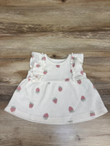 Carter's Strawberry Waffle Knit Shirt White sz 18m