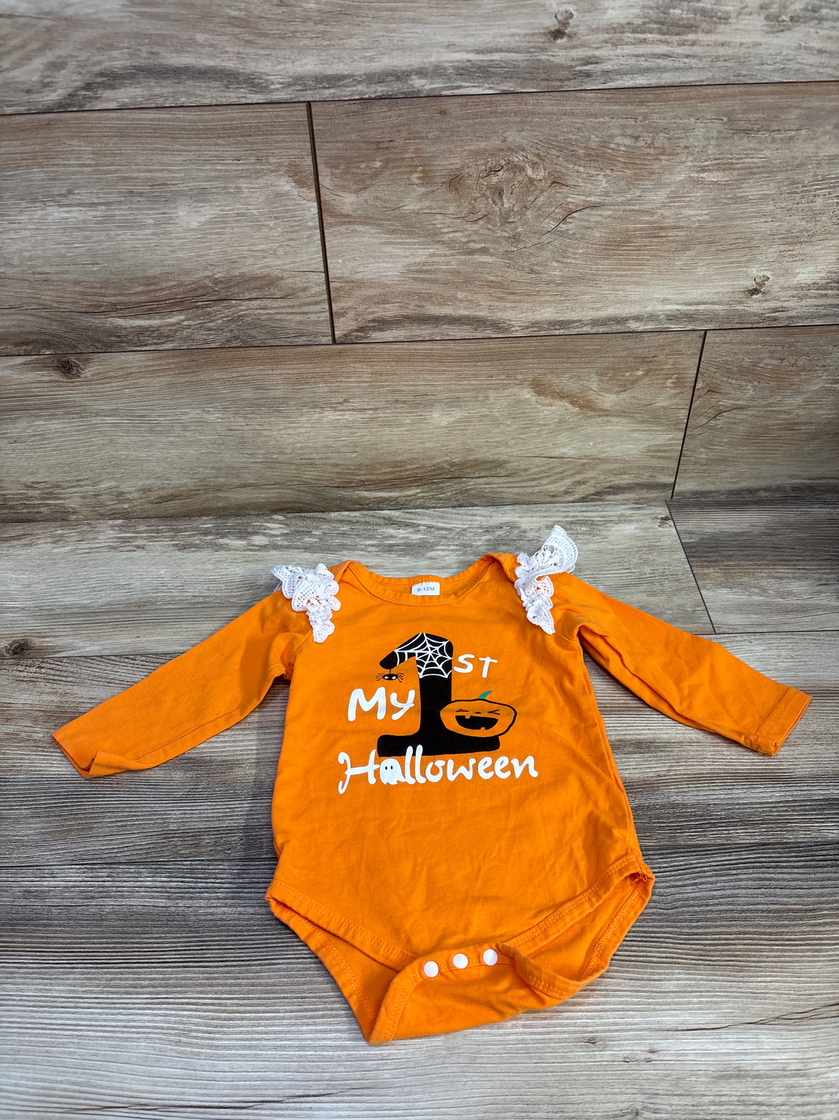 My 1st Halloween Long Sleeve Bodysuit Orange sz 9-12m
