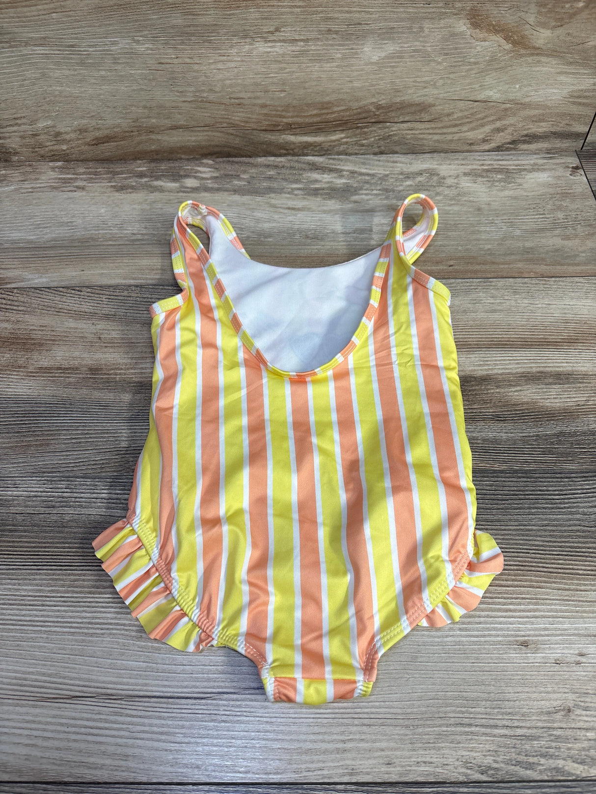 Disney Junior Minnie Mouse 1pc Striped Swimsuit Yellow sz 4T