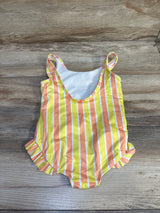 Disney Junior Minnie Mouse 1pc Striped Swimsuit Yellow sz 4T