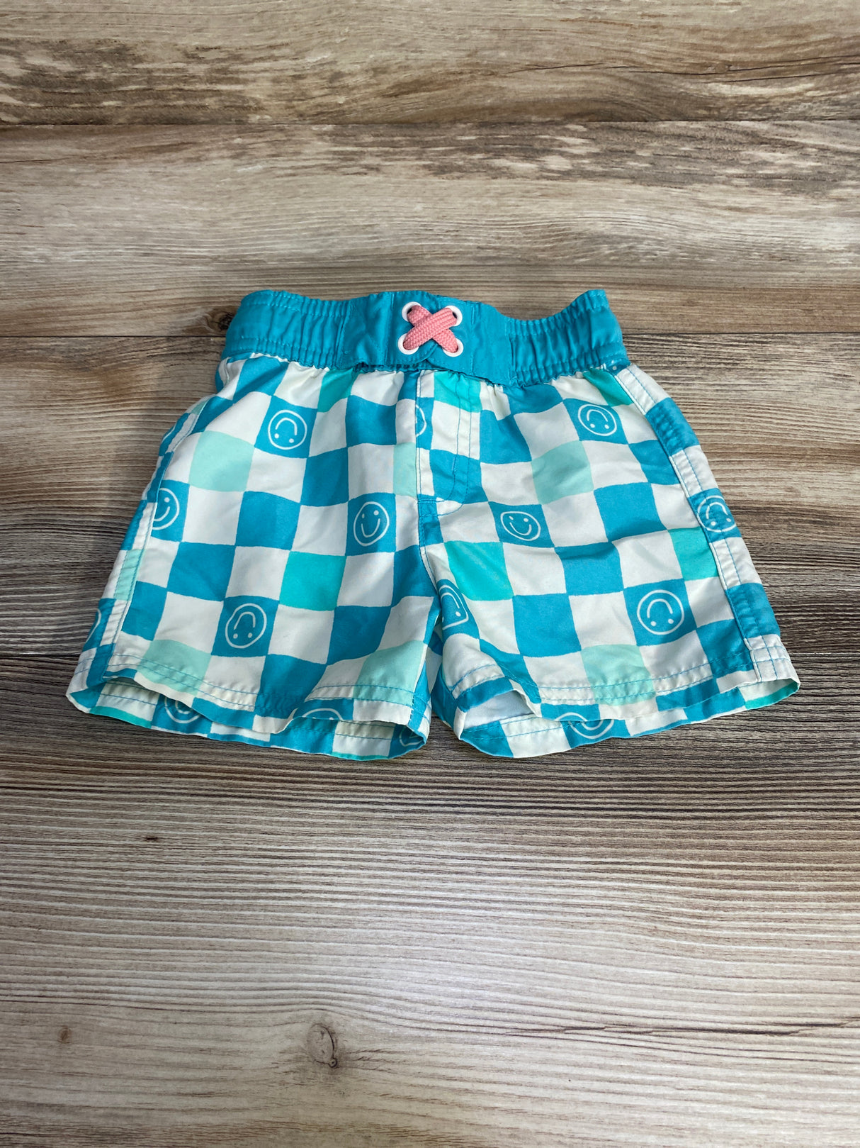 Cat & Jack Checkered Swim Trunks Blue sz 12m