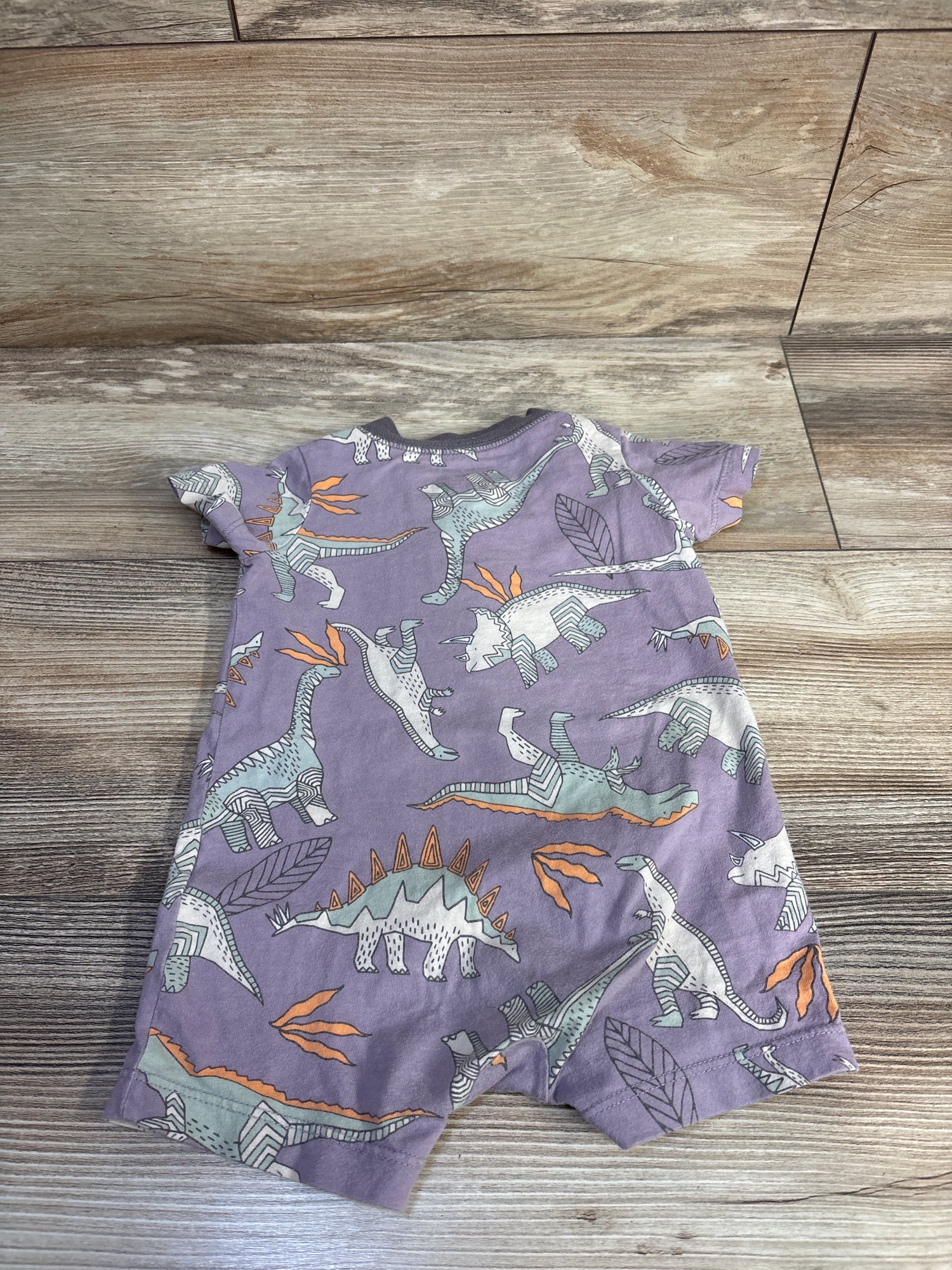 Carter's Dinosaur Henley Shortie Romper Purple sz 6m
