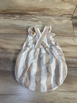 Little Co Striped Bubble Romper White sz 9m