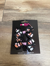 NEW Black Ghost Print Bows, 2pk