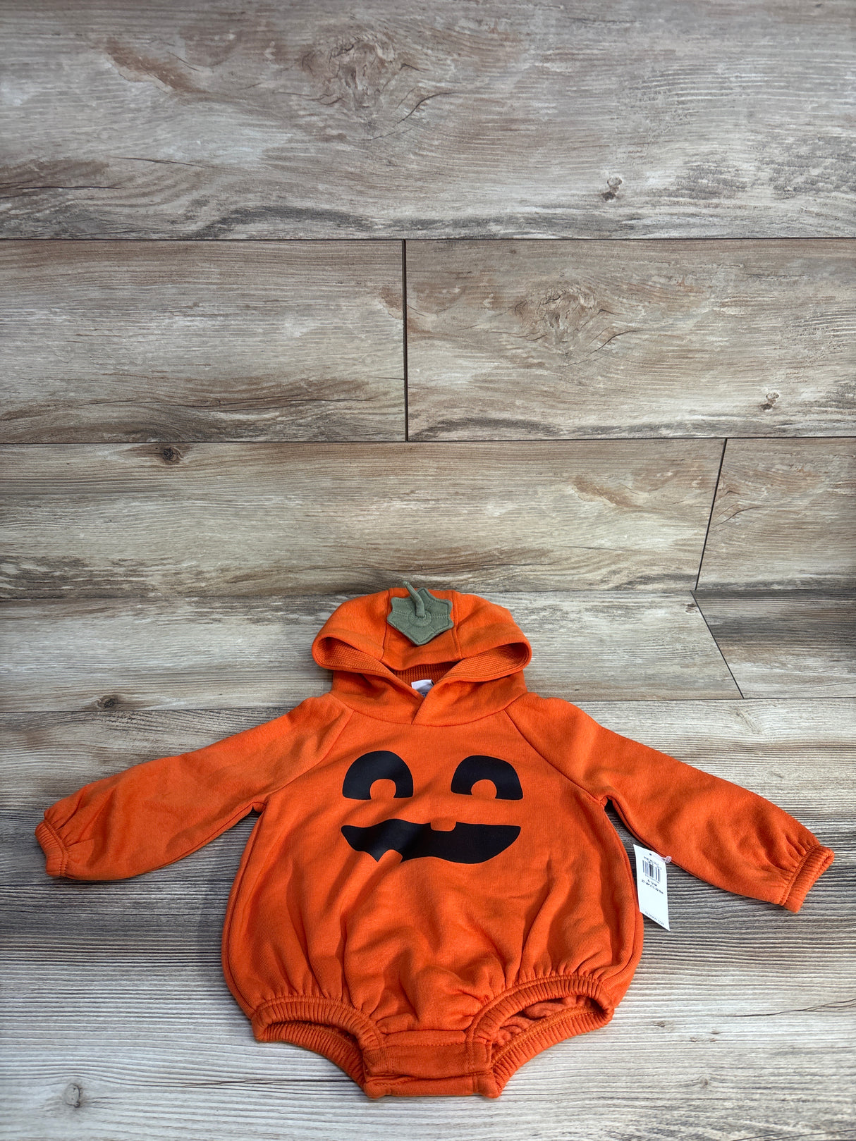 NEW Old Navy Hooded Critter Fleece Jack-O'-Lantern Romper Orange sz 6-12m