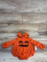 NEW Old Navy Hooded Critter Fleece Jack-O'-Lantern Romper Orange sz 6-12m