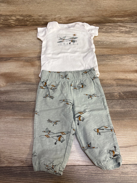 Carter's 2pc Airplane Bodysuit & Pants White sz 6m - Me n Mommy To Be