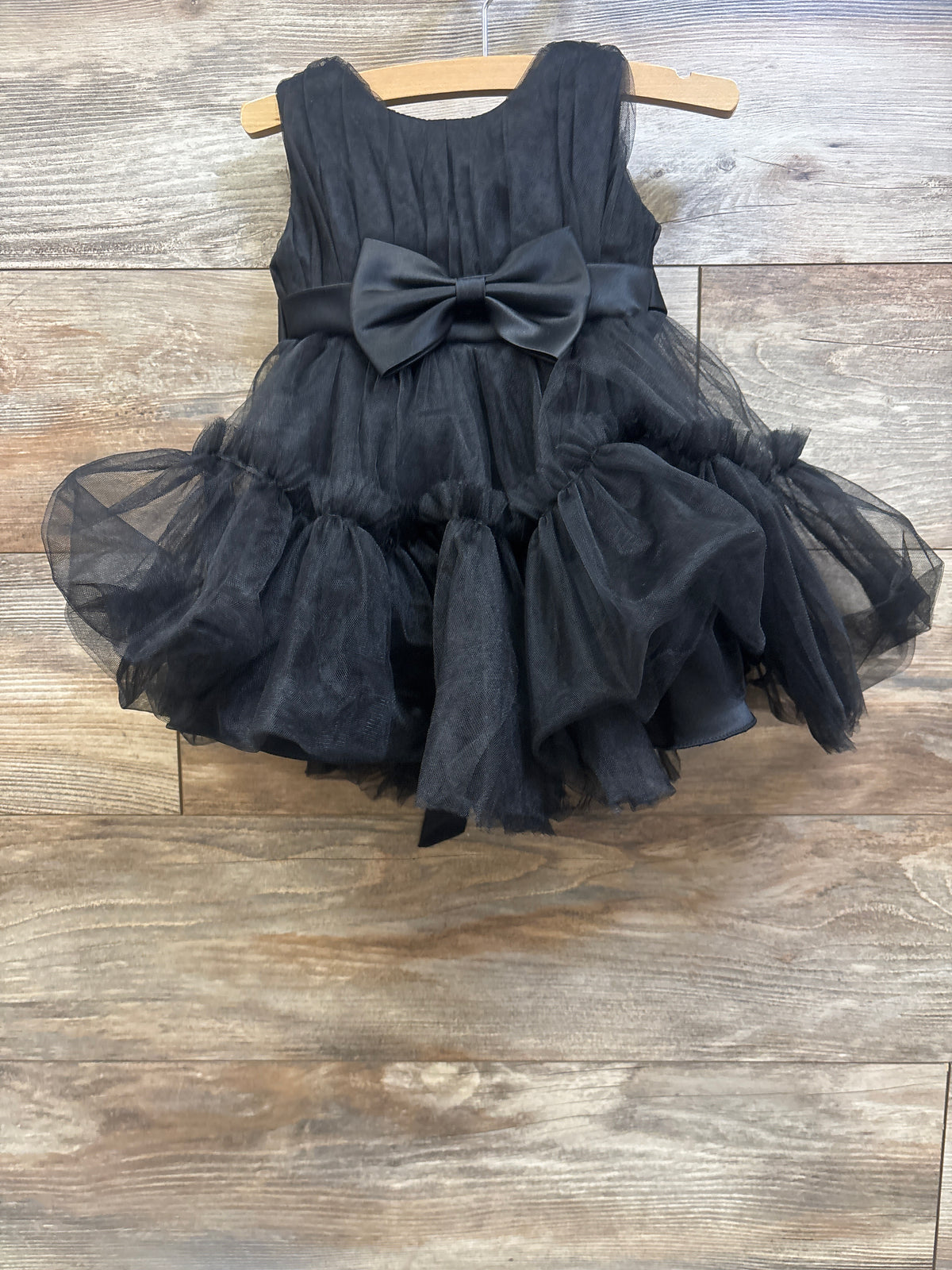 Sleeveless Layered Tulle Bow Dress Black sz 2T