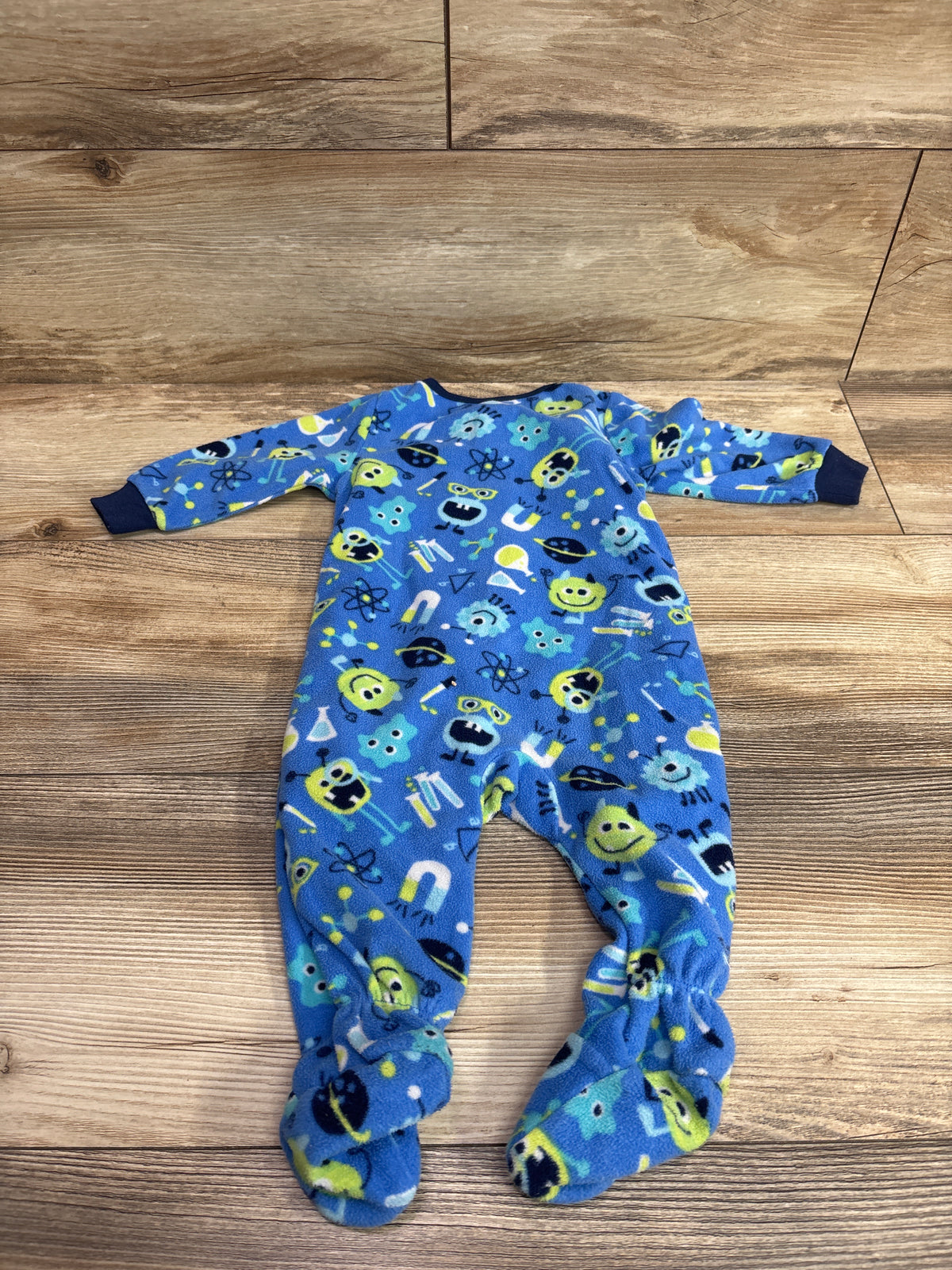 Kids Headquarters Monster Print Blanket Sleeper Blue sz 6m