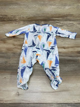 Just One You Sailboat Print Sleeper White sz 3m