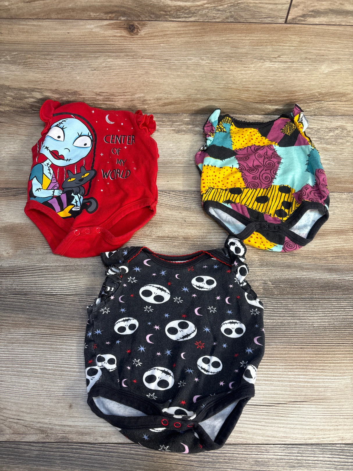 Disney The Nightmare Before Christmas 3pk Bodysuits sz 0-3m