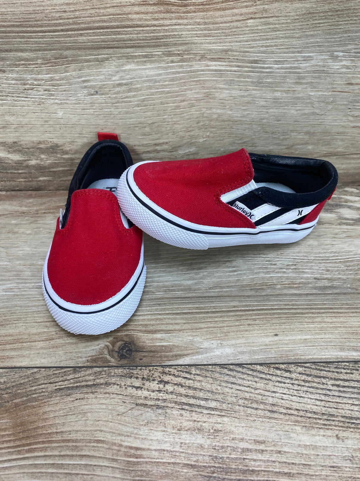 Hurley Kenji T Canvas Slip Ons Red/Black sz 7c