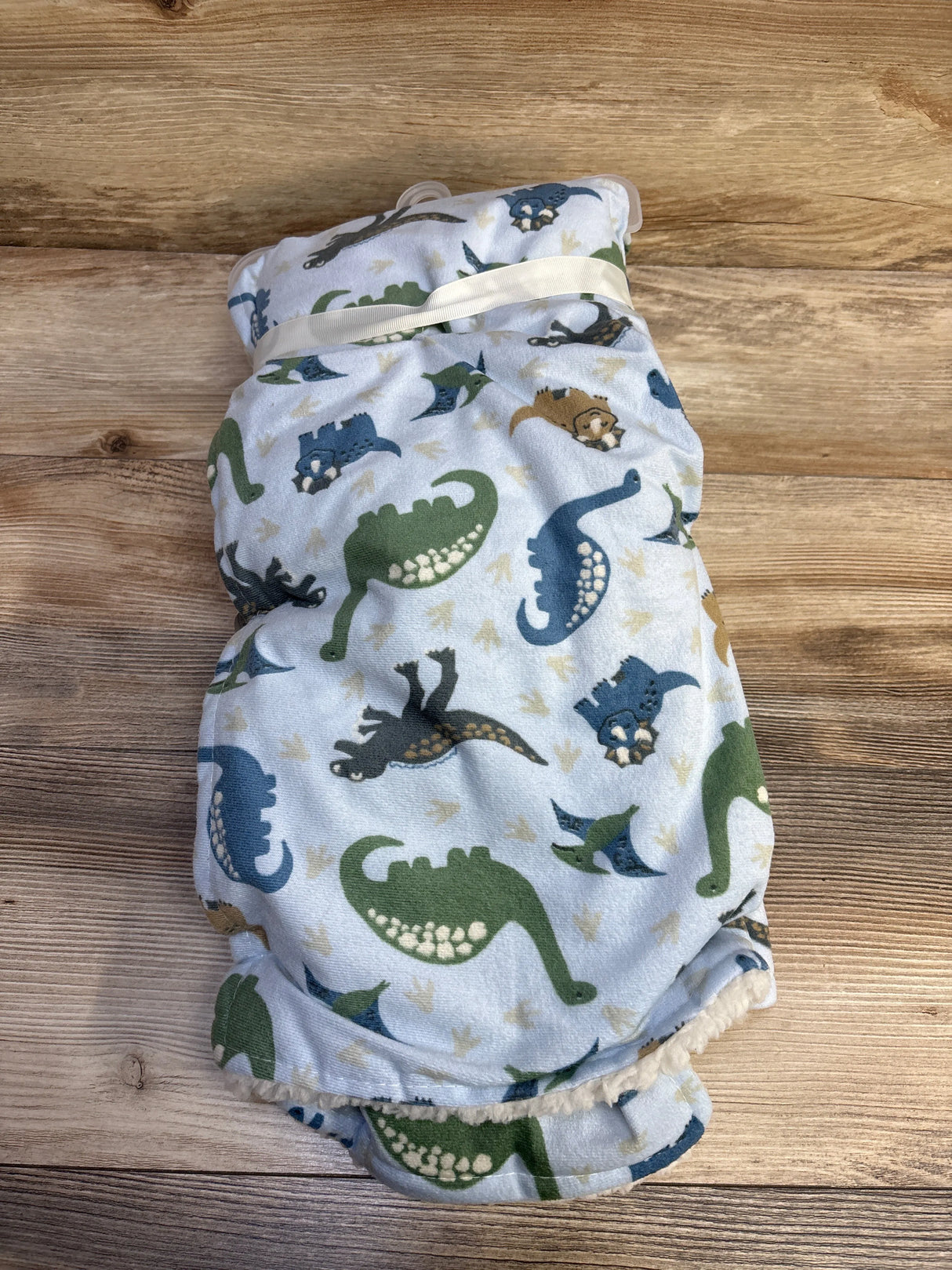 NEW Petite L'Amour Dinosaur Blanket Set Blue
