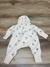 H&M Hooded Terry Cloth Coverall Cream sz 3m