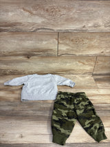 Champion 2pk Camo Print Logo Pull Over Sweater & Jogger Set Grey sz 6-9m
