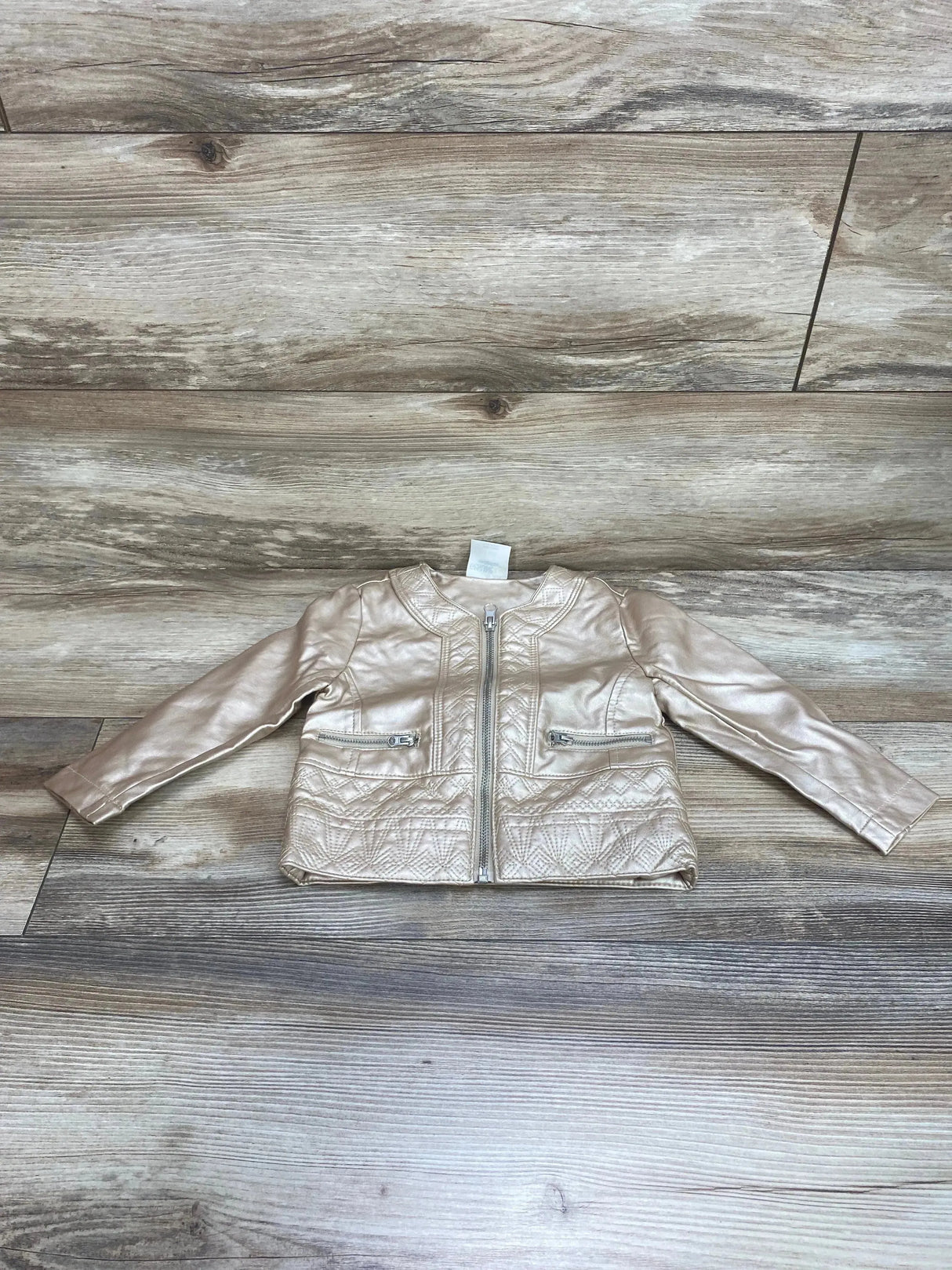 Genuine Kids Faux Leather Jacket Champagne sz 18m