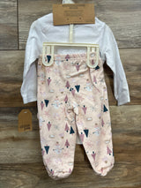 NEW Chick Pea 3pc Daddy's Heart Bodysuit & Headband Set White sz 6-9m