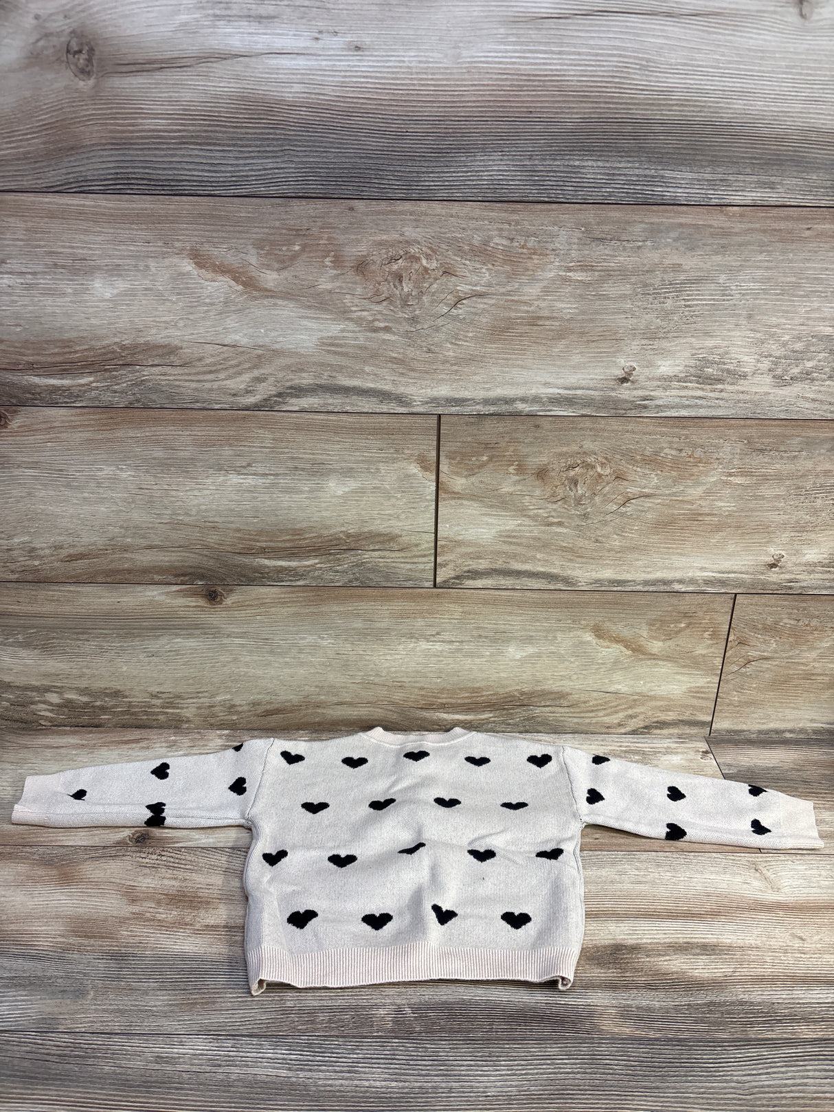 Shein Knit Heart Print Cardigan Beige sz 18-24m