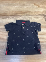 Elfindoll Classic Anchor Print Polo Shirt Navy 12-18m