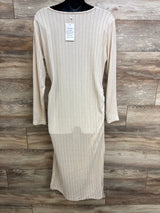 NEW Long Sleeve Ribbed Maternity Dress Ivory sz XXL