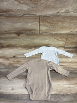 H&M 2pk Long Sleeve Bodysuit Set Tan sz 6m
