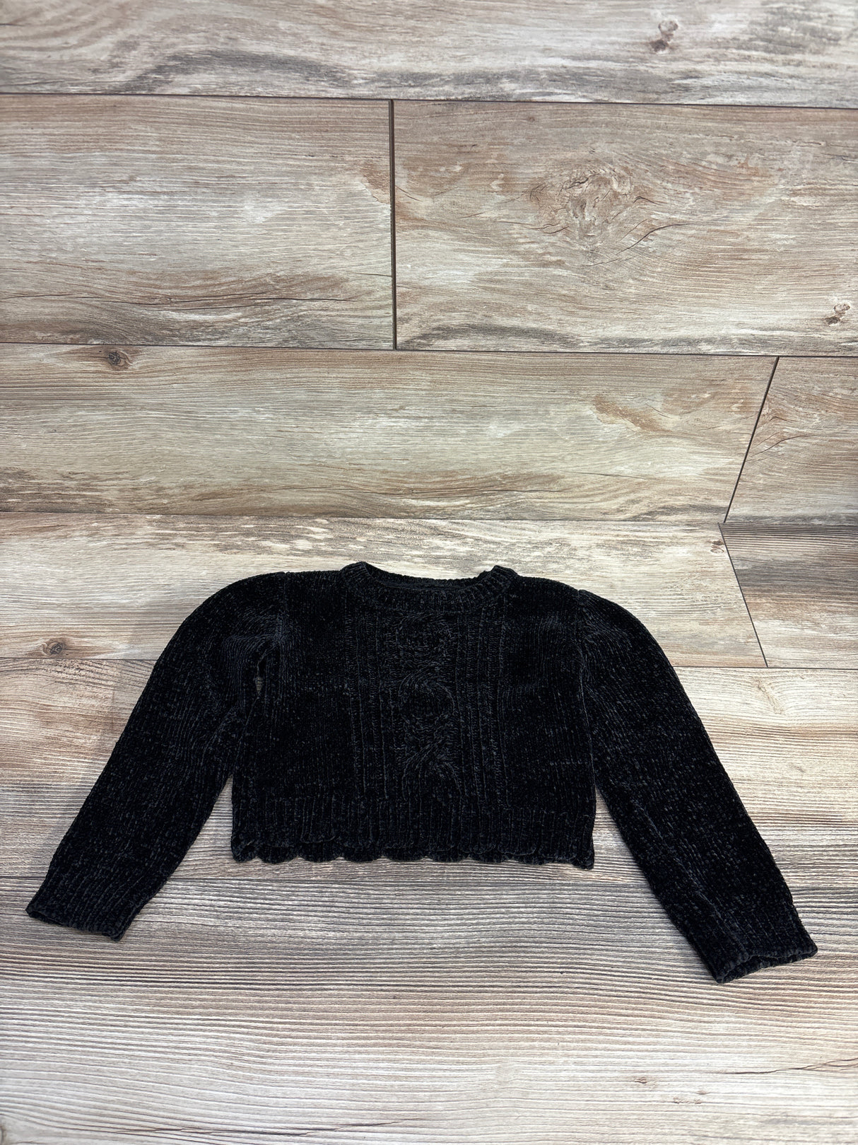 Velour Chunky Knit Pull Over Sweater Black sz 6m