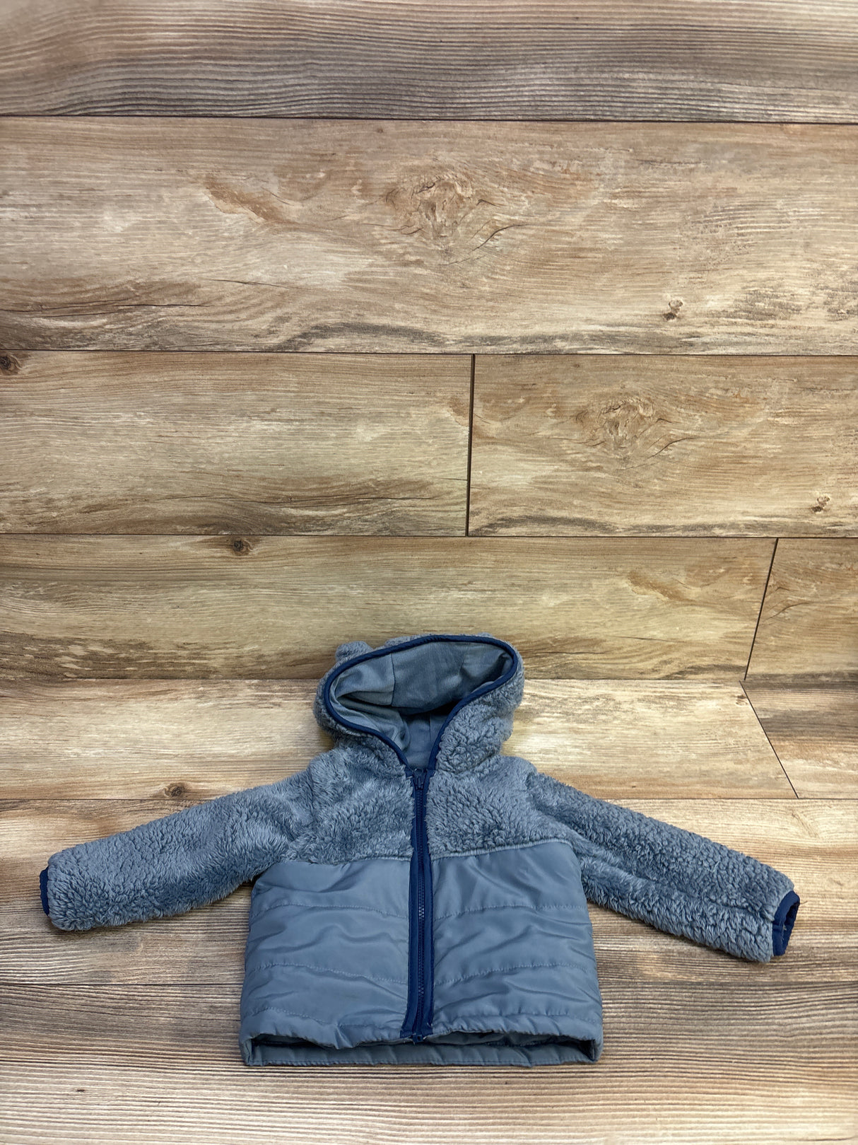 Just One You Faux Fur Puffer Jacket Blue sz 9m