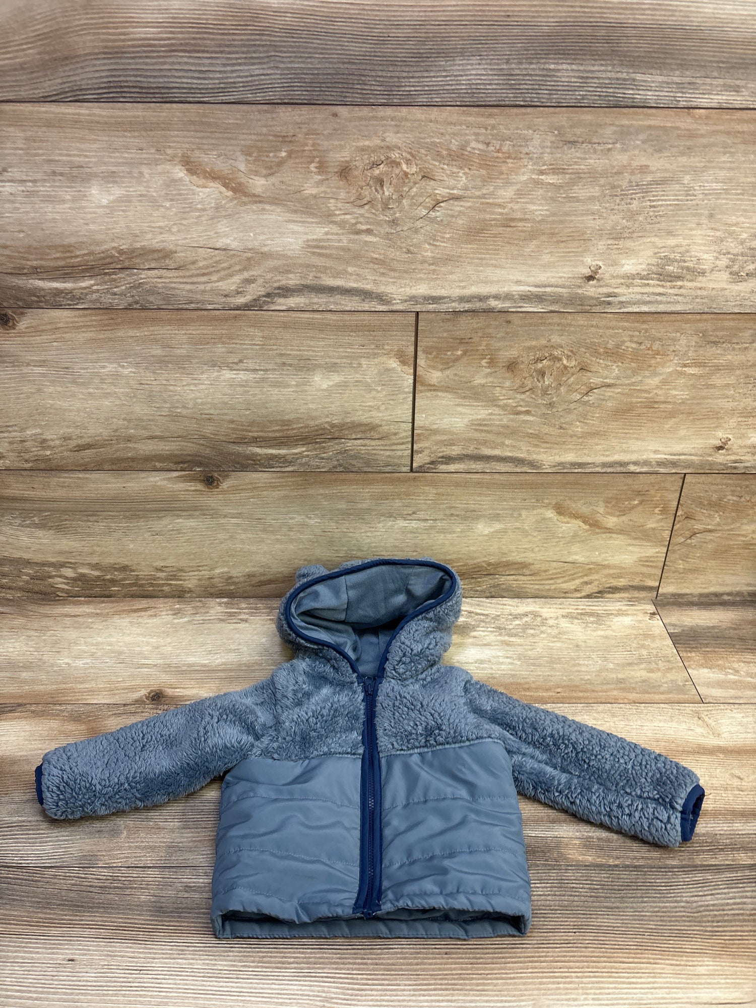 Just One You Faux Fur Puffer Jacket Blue sz 9m