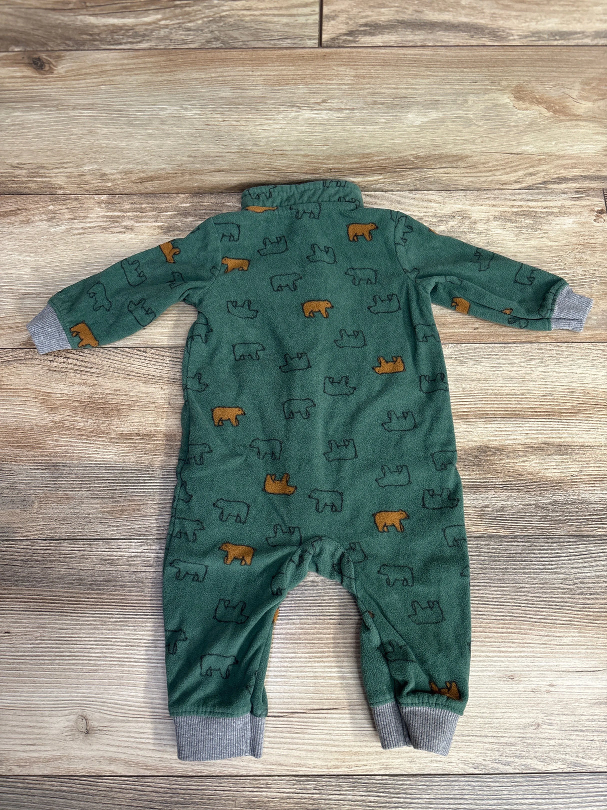 Carter's Bear Fleece Coverall Green sz 6m